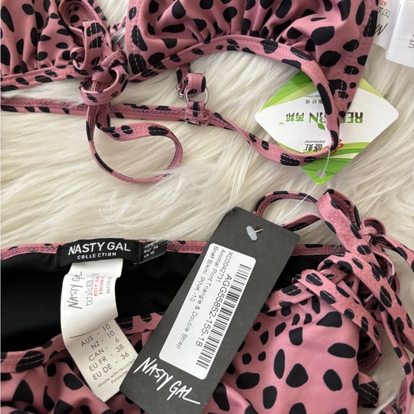 Animal Print Triangle & Strappy Brief Bikini - Picture 4 of 8